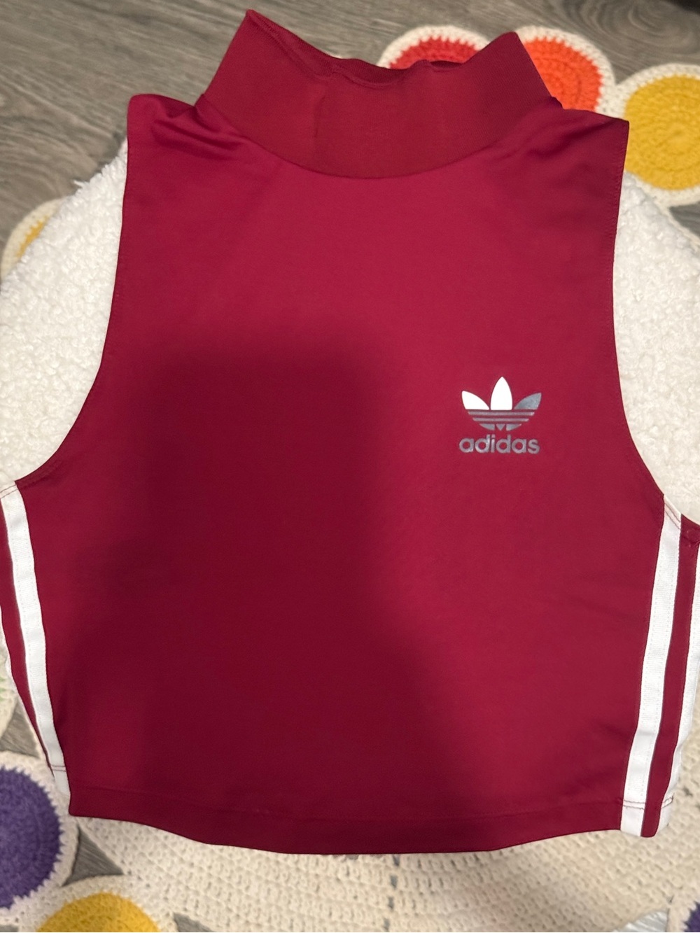 Adidas Originals x Rita Ora Paint By Numbers Crop Top Burgundy